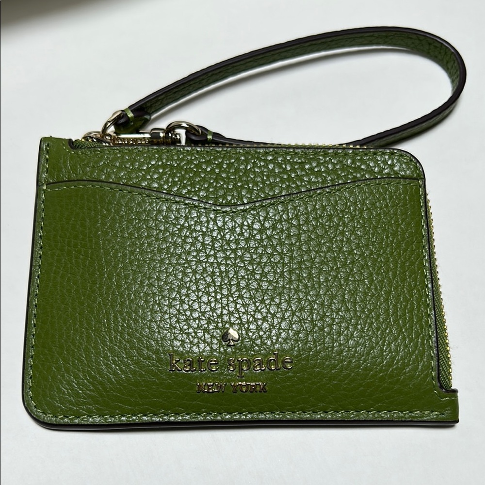 Kate Spade Olive Green Leather Wristlet